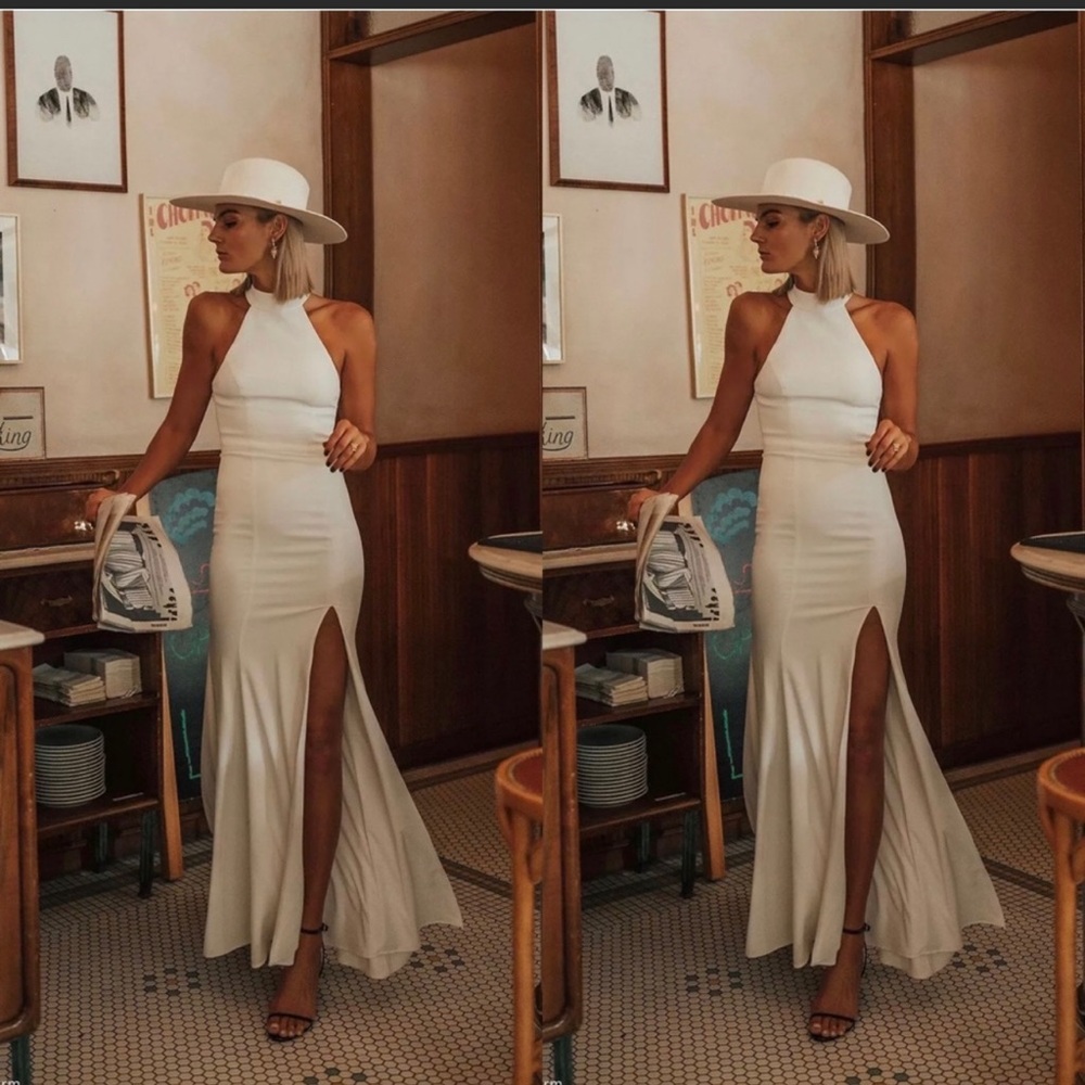 BHLDN Size 12 Montreal Crepe Maxi Dress in Ivory